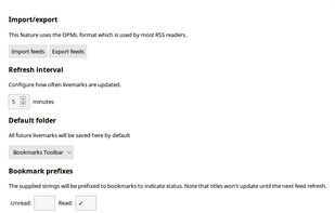 Livemarks screenshot 2