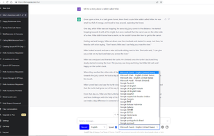 Several text-to-speech languages supported and more can be added in the OS