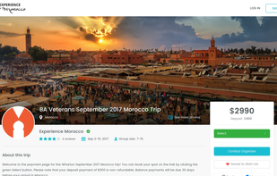 A WeTravel payment page created in minutes and instantly bookable by clients.