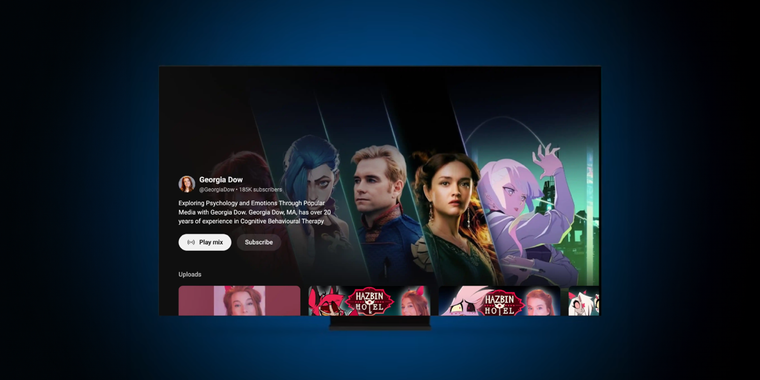YouTube redesigns channel pages for improved viewer experience on connected TVs image