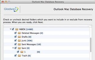Gladwev Outlook Mac Database Recovery screenshot 1
