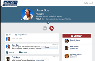 StatCard Sports screenshot 1
