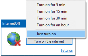 Turn on for a period or forever