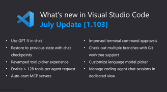 VS Code 1.103 brings GPT-5 to Copilot, chat checkpoints, Git worktrees, and more image