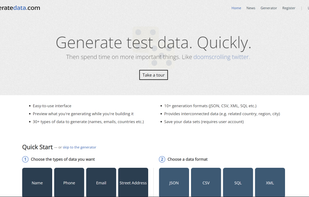 Generate Data screenshot 1