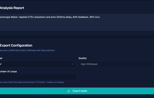 Analysis and Export Sections