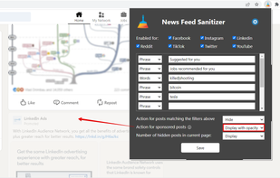 News Feed Sanitizer screenshot 1