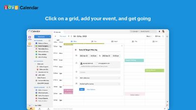 Click on a grid, add your event, and get going