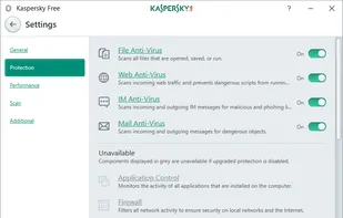 Kaspersky Free - Settings