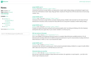 Kimonote can be used to organise your private notes, maintain a public blog or save bookmarks.