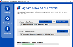 Jagware MBOX to NSF Wizard screenshot 1