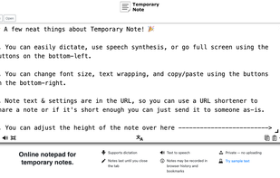 About Temporary Note