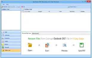 Initial Screen of SysTools OST Recovery Software, Start off by adding the corrupt ost file to be recovered or to be converted into pst/msg or eml