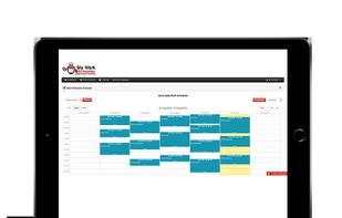 My Work Scheduler Calendar as viewed by an Administrator on an iPad tablet