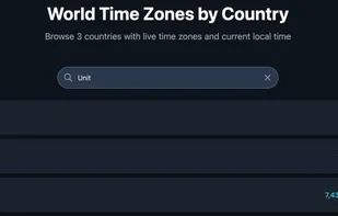 Time zones by country page