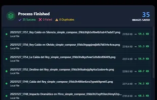 Batch Results: View detailed reports and total storage savings after processing thousands of images.