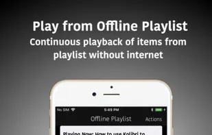 Offline Playlist - Listen-to or read web pages added with in-built web browser or from RSS feeds without an internet connection.