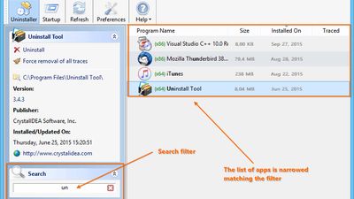 Filter Application List