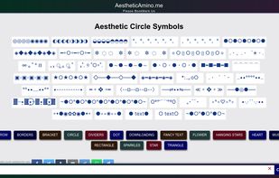 aesthetic symbols website screenshot 3