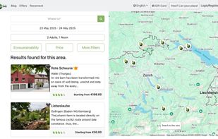 search accommodation on a map