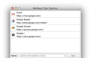 WebApp Tabs screenshot 1
