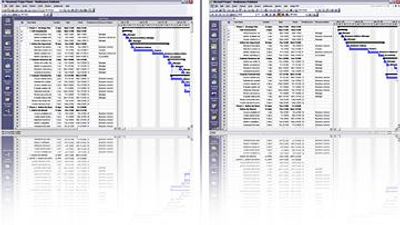 Similarities between the Housatonic Project Viewer and Microsoft Project  are visible in the screenshots.