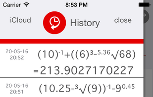 Calculations history savings on your device