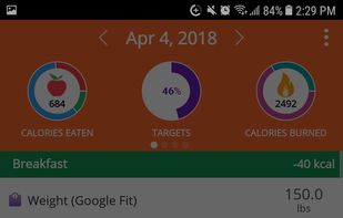 Cronometer screenshot 1