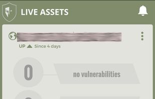 Default dashboard - shows all is well (green color), no vulnerability alerts and no intrusion alerts. Also shows the menu.