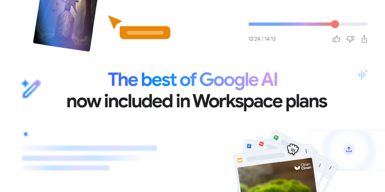 Google now includes Gemini AI in Workspace plans, along with a price increase image