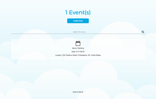 Swift Invites app: Events Dashboard
