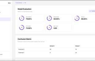 See how your model performs with clear metrics and visualizations. Track accuracy, precision, recall, and other key indicators to understand and improve model effectiveness.