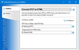 Convert PST to HTML for Outlook screenshot 1
