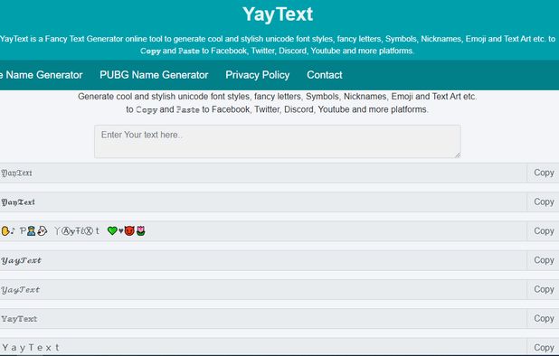 YayText - Fancy Text Generator: YayText is a Fancy Text Generator ...