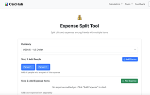 CalcHub - Expense split tool