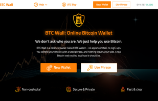 Home screen where users can create a new wallet or load an existing one