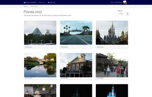 The default album view shows a grid of photo thumbnails. A slideshow view is also available.