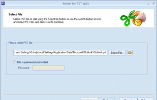 Select PST File for Splitting