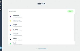 Dashboard with all the Beacon widgets