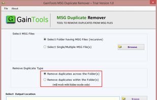 GainTools MSG Duplicate Remover screenshot 1