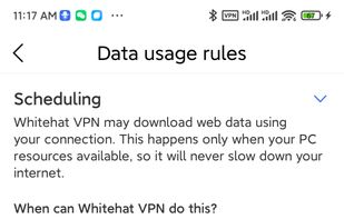 the data usage rules, help users to determine when their traffic is allowed to be collected