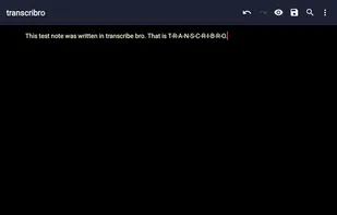 A test note showing the simple Material UI on an Android tablet.