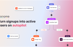 Create visual workflows to guide users from signup to activation. Set triggers, actions, and conditions to automate every step of your customer journey.