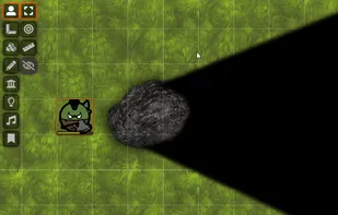 An example of walls obscuring player vision in Foundry VTT