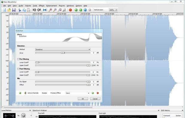 Nero WaveEditor: Record and edit audio files using various 