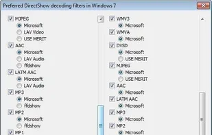 Win7DSFilterTweaker screenshot 1