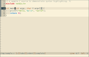 Bim text editor screenshot 2