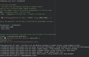 Create a PowerPoint presentation using the Python API of SlideDeck AI