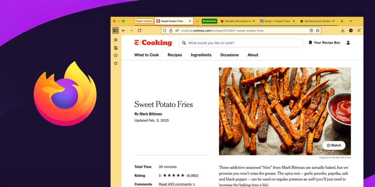 Firefox 144.0 adds tab group upgrades, Google Lens search, and stronger encryption image