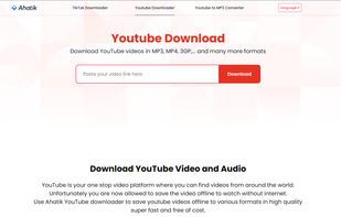 Youtube to Mp4 converter by Ahatik is online YouTube Downloader that can help you to download YouTube video and audio fast and free.
